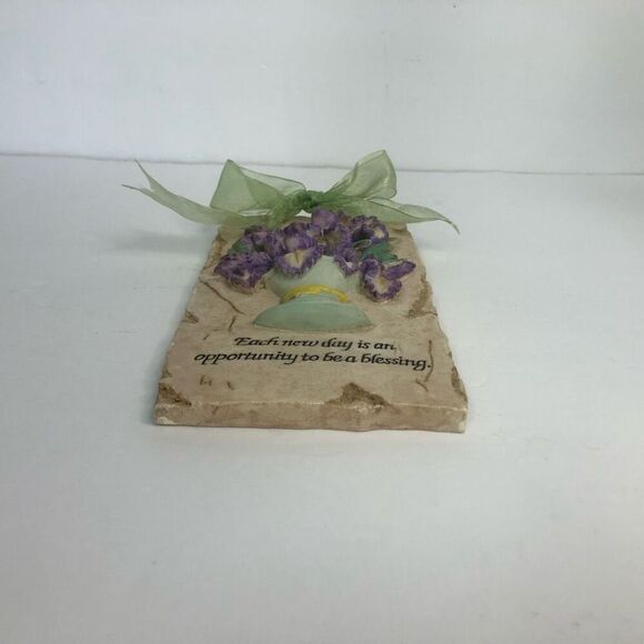 3d relief of purple irises in vase blessing quote wall decor easter friendship - Picture 2 of 5